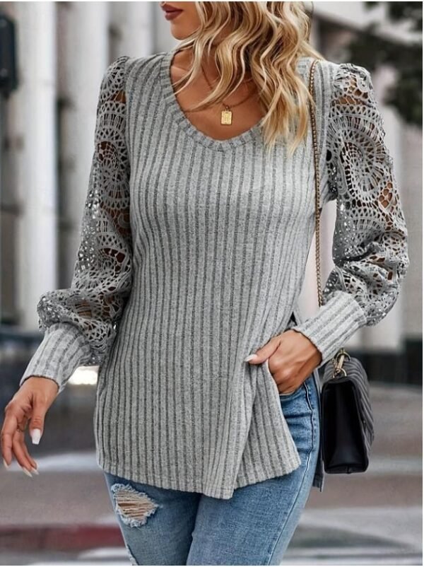 Summer Collection — Oversized Long Sleeve Loose Fit Crew Neck Cotton Top