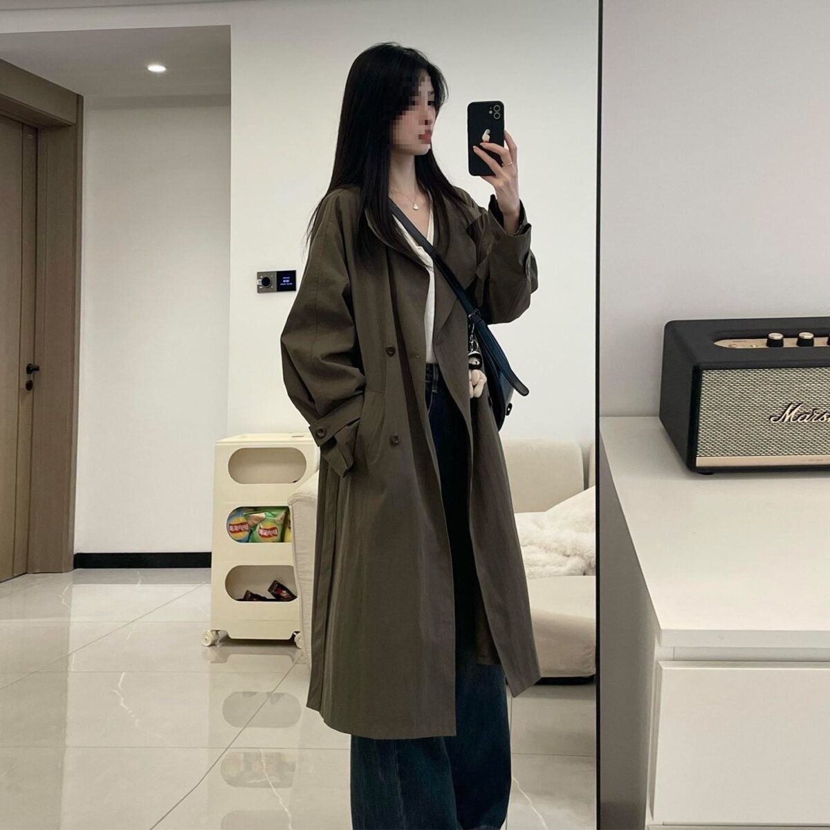 The Resort Edit — Trench Coat Women's Mid-Length Korean Style Overcoat