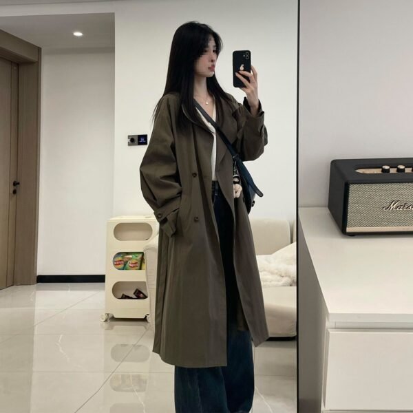 The Resort Edit — Trench Coat Women's Mid-Length Korean Style Overcoat