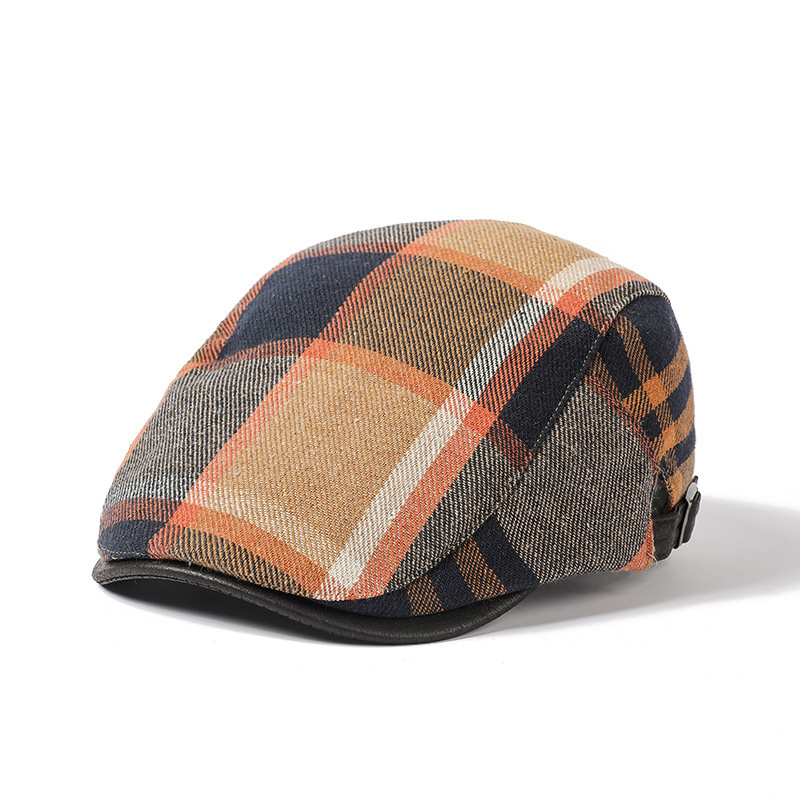 Retro Artistic Cotton Plaid Hat 6 Retro Artistic Cotton Plaid Hat - Image 6