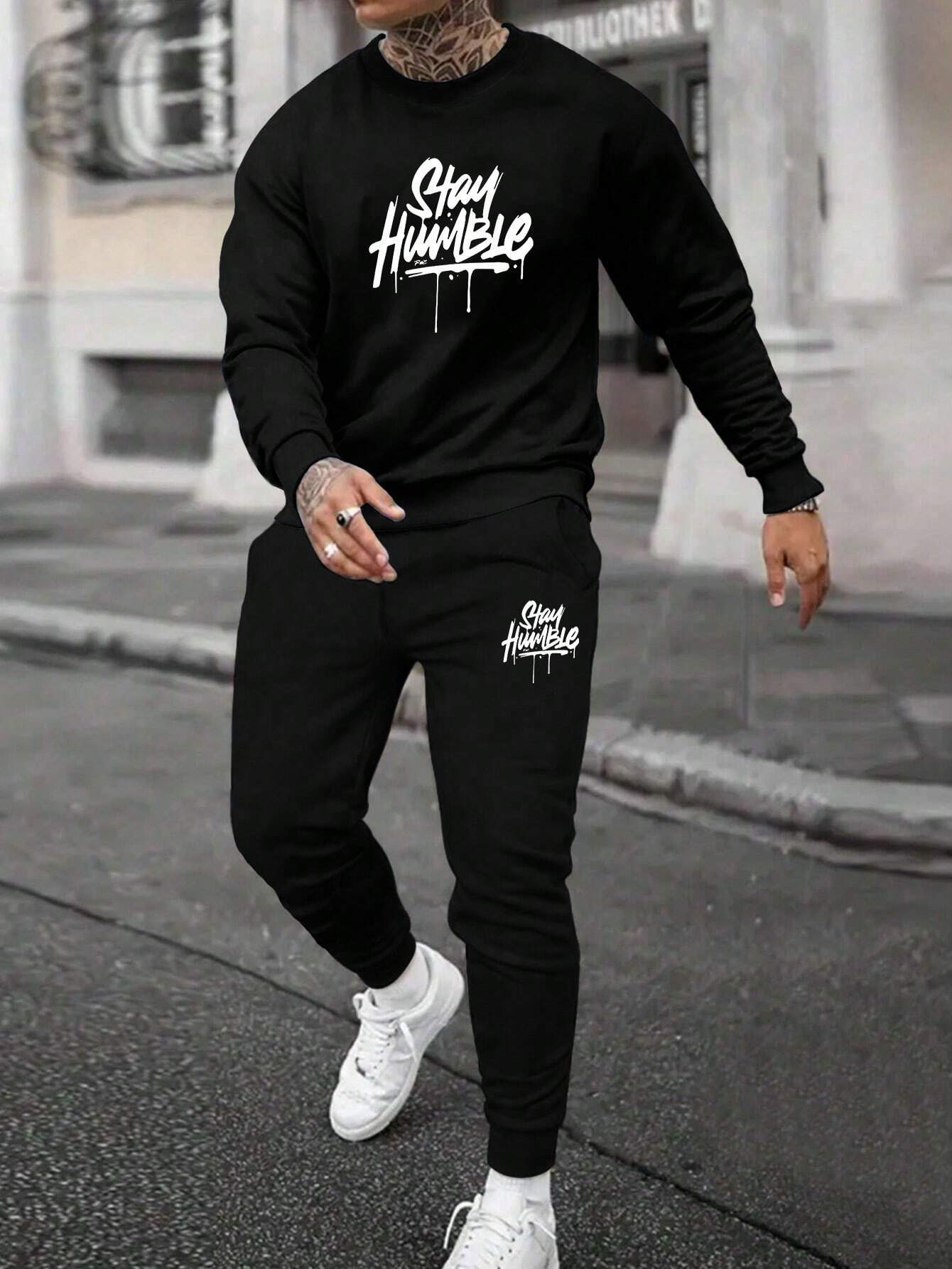 Men's Sweatshirt Set Casual Round Neck Sports Suit Duo 3 Men's Sweatshirt Set Casual Round Neck Sports Suit Duo - Image 3
