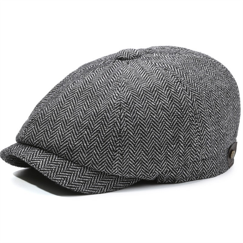 Herringbone Peaked Cap Middle-aged And Elderly Beret 8 Herringbone Peaked Cap Middle-aged And Elderly Beret - Image 8