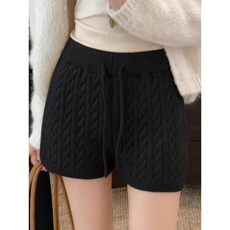 Knit Shorts Cable Knit High Waisted Lounge Shorts 7 Knit Shorts Cable Knit High Waisted Lounge Shorts - Image 7