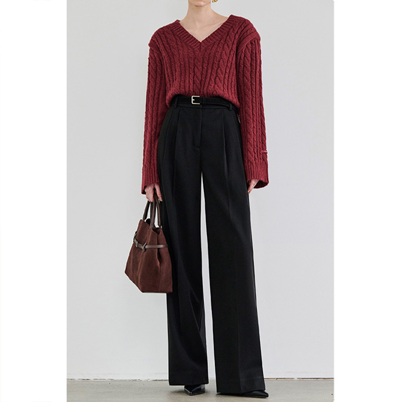 Pant Suits for Women Black Wide Leg Tailored Trousers 6 Pant Suits for Women Black Wide Leg Tailored Trousers - Image 6