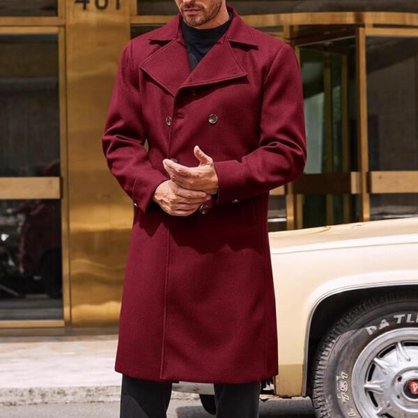 Men's Edit — Woolen Male Double-breasted Thickened Woolen Trench Coat