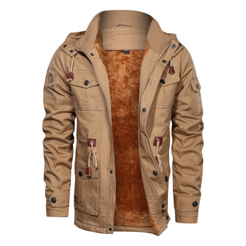 Fleece Lined Jacket Men Winter