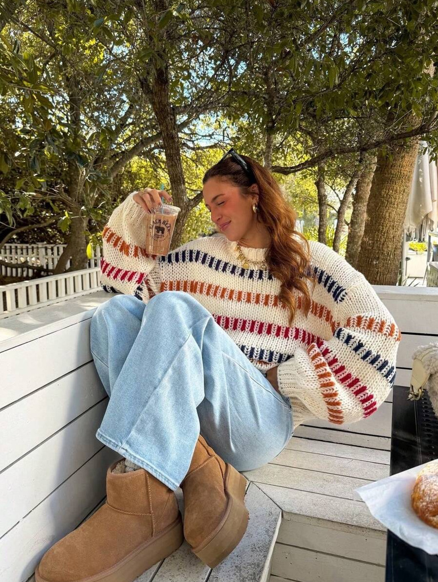 Casual Fashionable Retro Loose-fit Sweater With Batwing Sleeves 7 Casual Fashionable Retro Loose-fit Sweater With Batwing Sleeves - Image 7