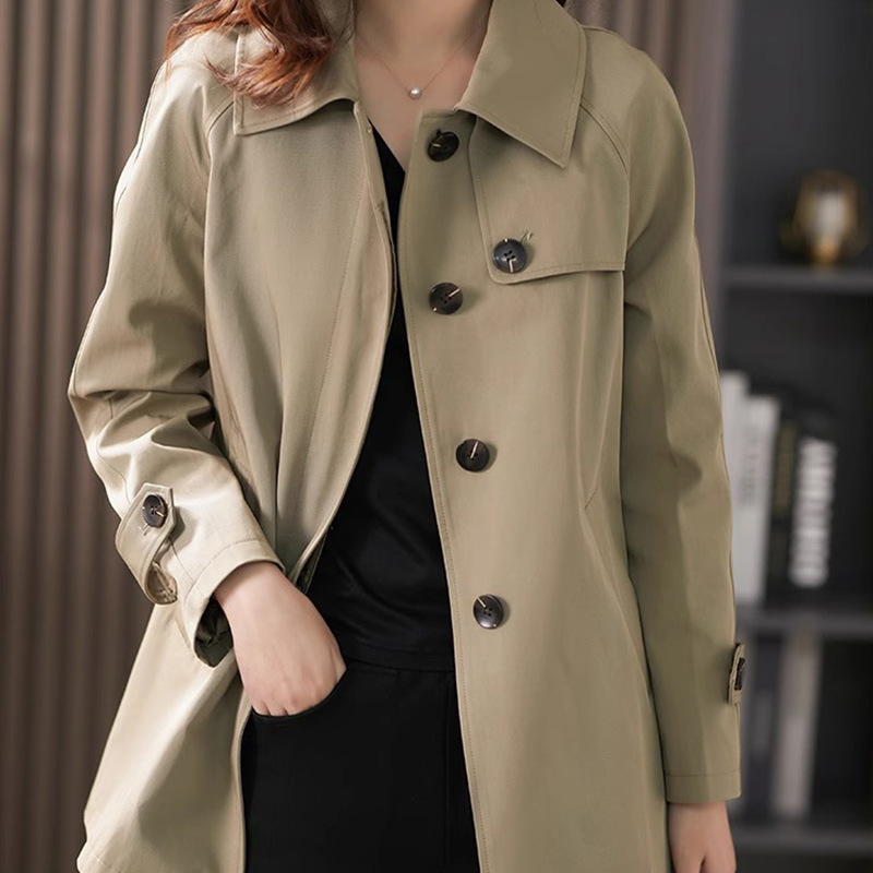 Short Trench Jacket British Style Women's Textured Coat 1 Short Trench Jacket