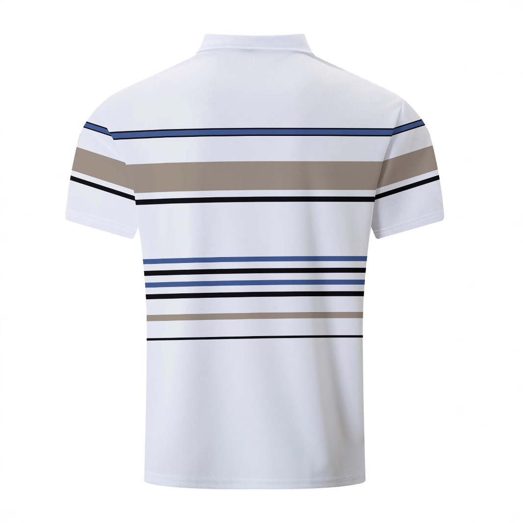 Men's Striped Short Sleeve Summer Business Casual Loose T-shirt 6 Men's Striped Short Sleeve Summer Business Casual Loose T-shirt - Image 6