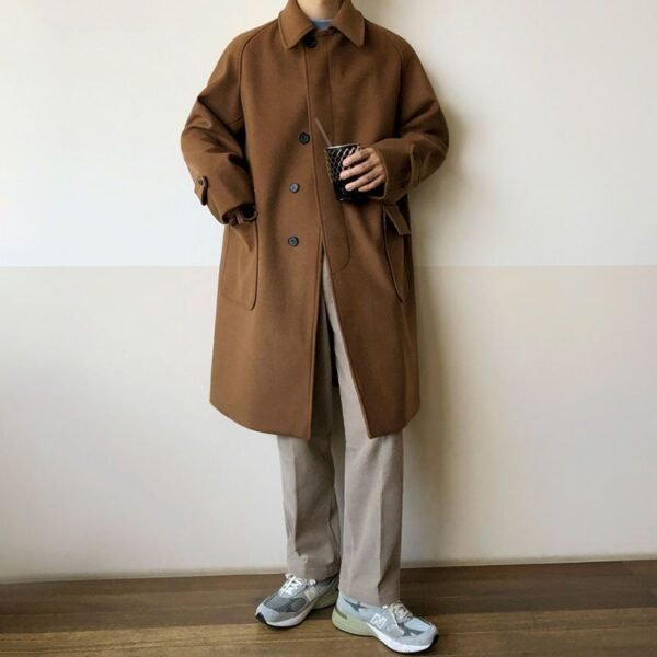 Men's Edit — Wool Trench Coat British Style Women's Woolen Cloth Coat