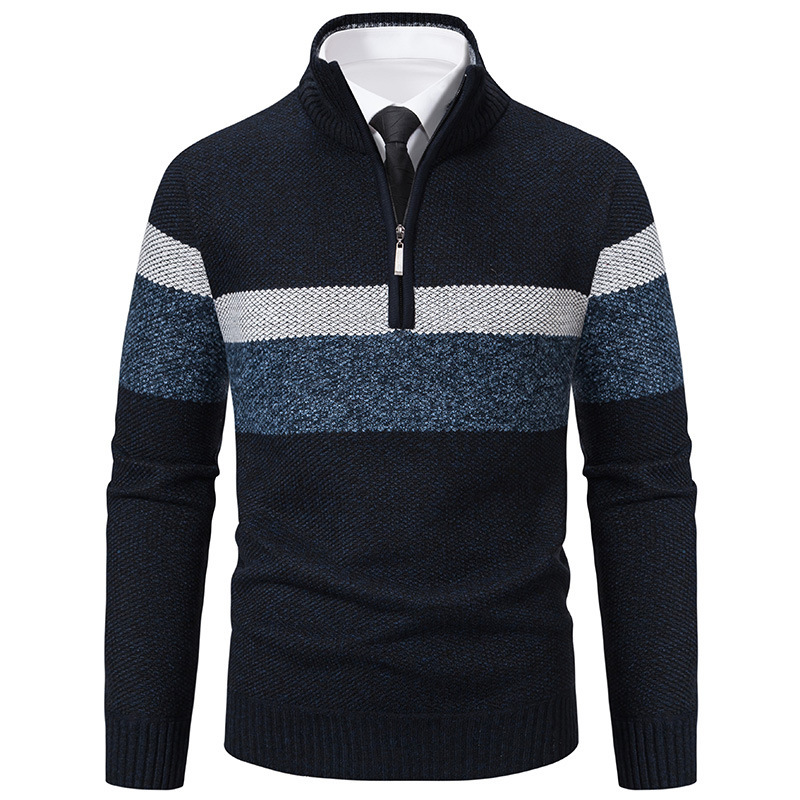 Stand-collar Warm Knitted Sweater Pullover 2 Stand-collar Warm Knitted Sweater Pullover - Image 2