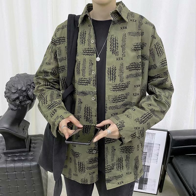Men's Loose Casual Print Long-sleeve Shirt Jacket 2 Men's Loose Casual Print Long-sleeve Shirt Jacket - Image 2