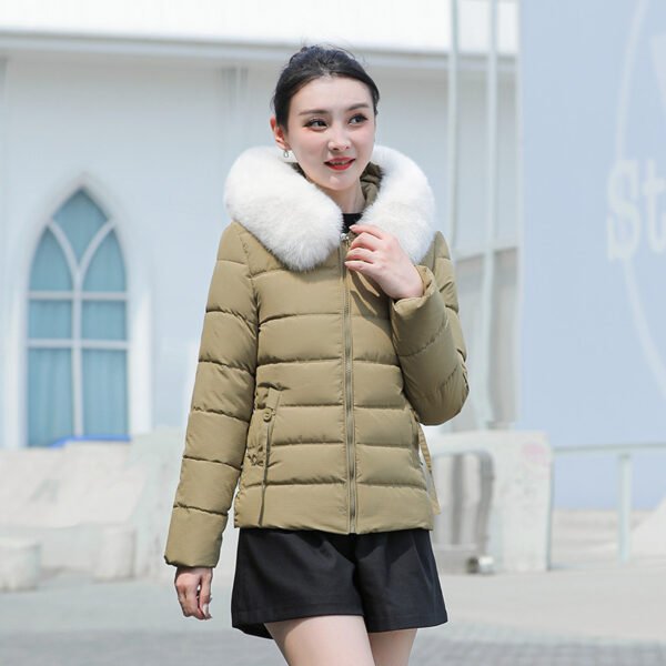 The Resort Edit — Women's Slim Fit Short Padded Coat With Fur Collar