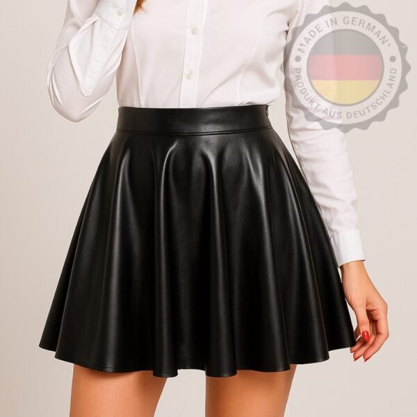 Summer Collection — Leather Skirt Women's High Waist Flared A-Line Pleated Midi