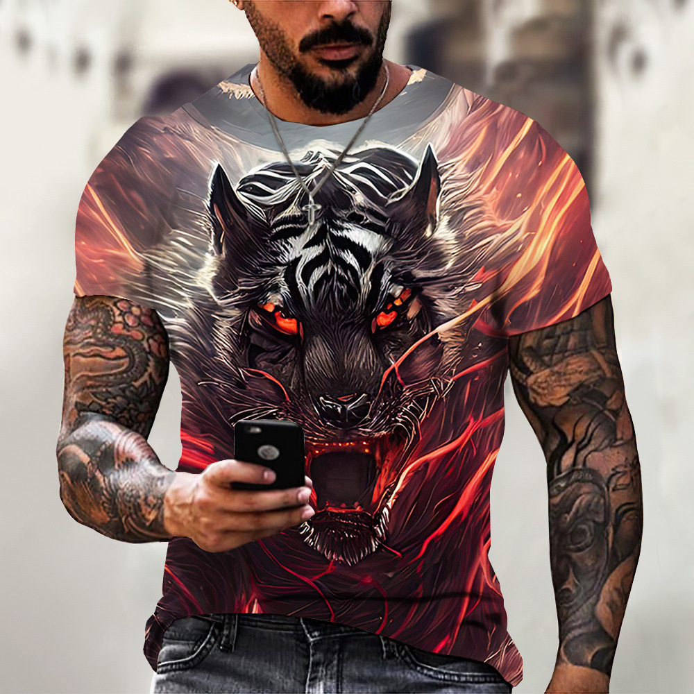 Animal Beast Lion 3D Printed Summer Men's T-shirt 8 Animal Beast Lion 3D Printed Summer Men's T-shirt - Image 8