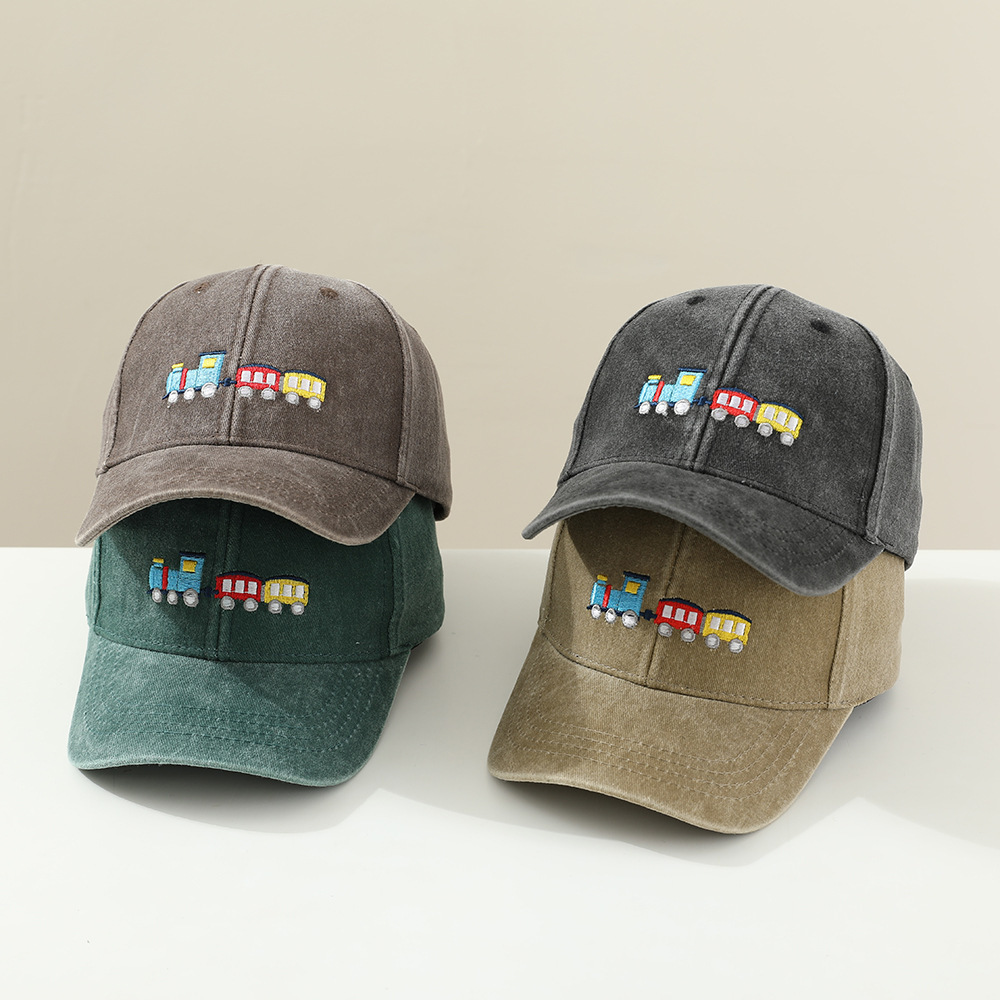 Children Toddler Peaked Cap Small Train Washed Layer Peaked Baseball Hat Trendy 10 Children Toddler Peaked Cap Small Train Washed Layer Peaked Baseball Hat Trendy - Image 10