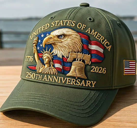 Embroidered American Eagle Head 250 Weeks Old Baseball Cap 7 Embroidered American Eagle Head 250 Weeks Old Baseball Cap - Image 7