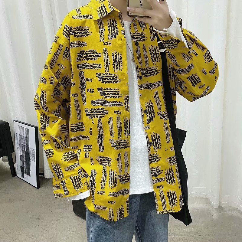 Men's Loose Casual Print Long-sleeve Shirt Jacket 5 Men's Loose Casual Print Long-sleeve Shirt Jacket - Image 5