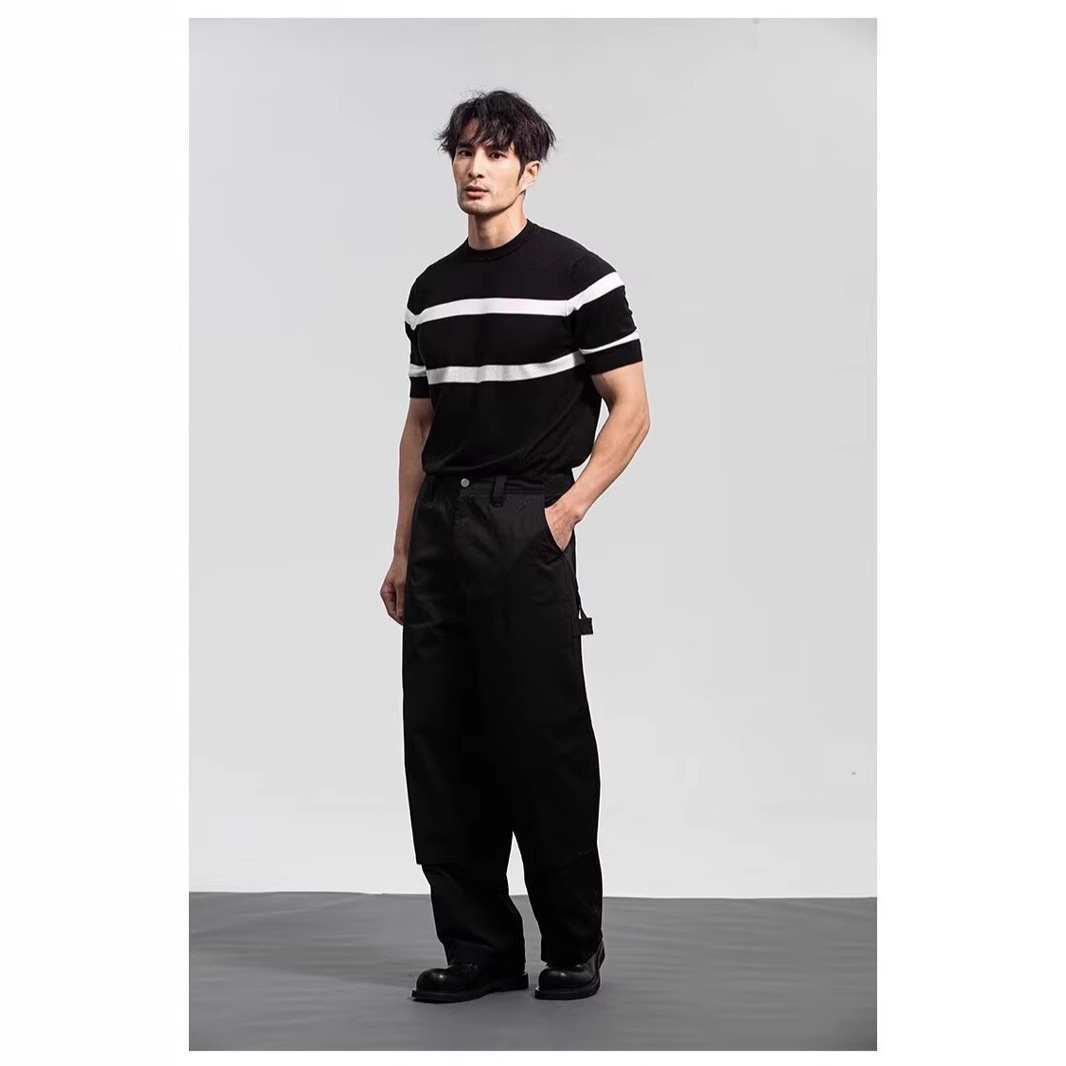 Men's Retro-style Round-neck Knitted Top With Ice Silk Short Sleeves 4 Men's Retro-style Round-neck Knitted Top With Ice Silk Short Sleeves - Image 4