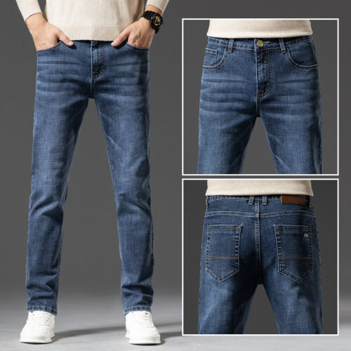 Affordable Luxury Denim Jeans For Men SpringAutumn New Arrival High-End Stretch Business Style