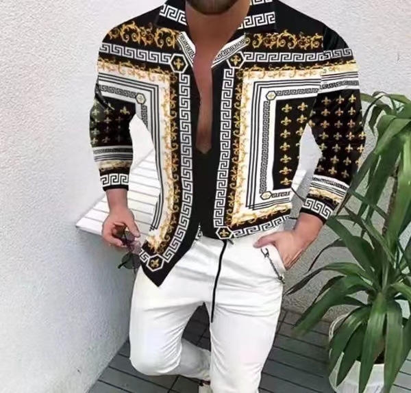 Men's Casual Long Sleeved Large Floral Shirt 6 Men's Casual Long Sleeved Large Floral Shirt - Image 6