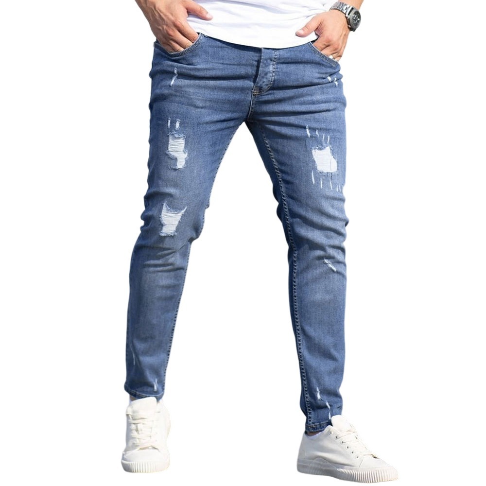 Mens Summer Outfits Slim Fit Ripped Jeans Distressed Denim 2 Mens Summer Outfits Slim Fit Ripped Jeans Distressed Denim - Image 2