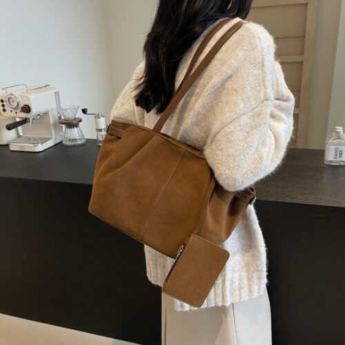 Luxury Suede Commute Handbag