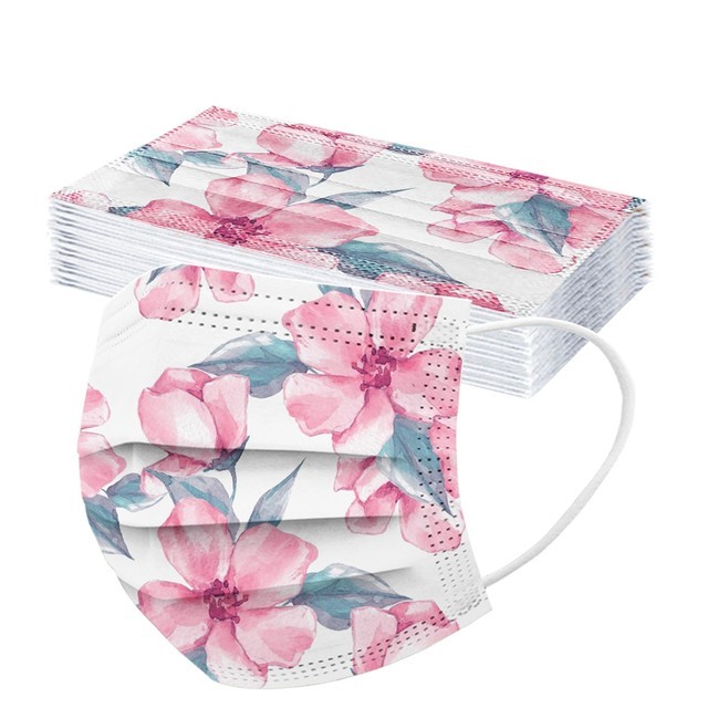 10PCS Disposable Facial Mask Spring Printing Mask 8 10PCS Disposable Facial Mask Spring Printing Mask - Image 8