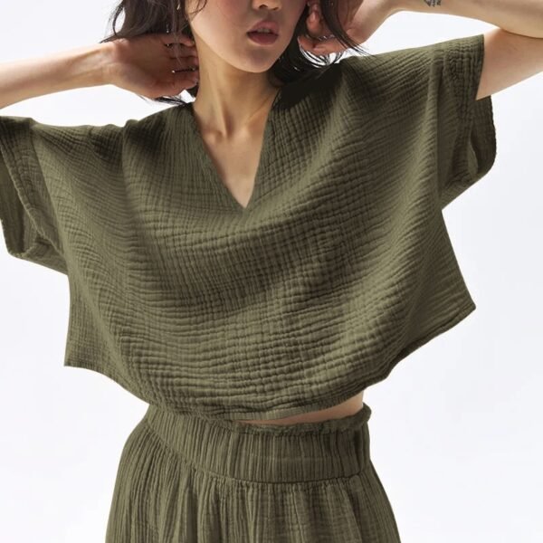 Summer Collection — Cotton Gauze Top Muslin Organic Blouse Summer Shirt