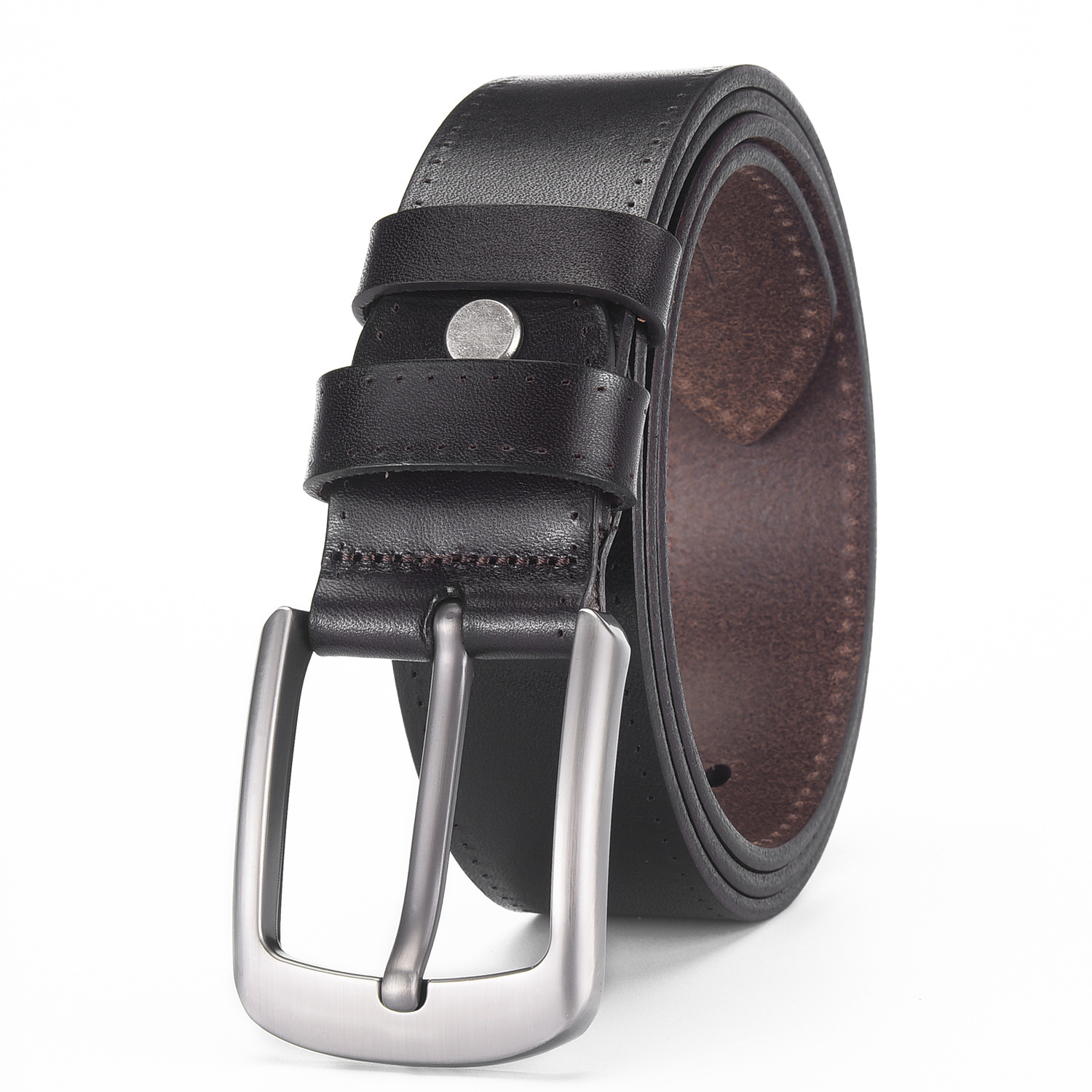 Men's Alloy Pin Buckle Casual First Layer Cowhide Belt 7 Men's Alloy Pin Buckle Casual First Layer Cowhide Belt - Image 7