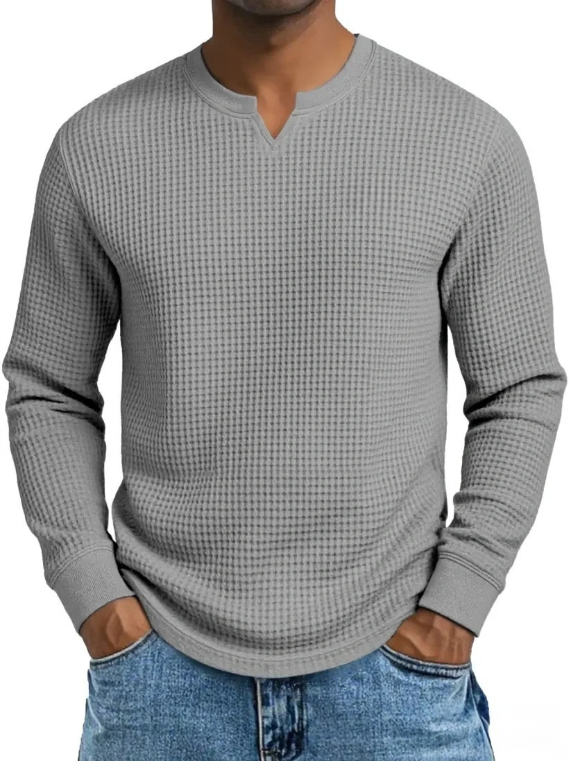 Men's Slim-fit Casual Long-sleeve V-neck Top 9 Men's Slim-fit Casual Long-sleeve V-neck Top - Image 9