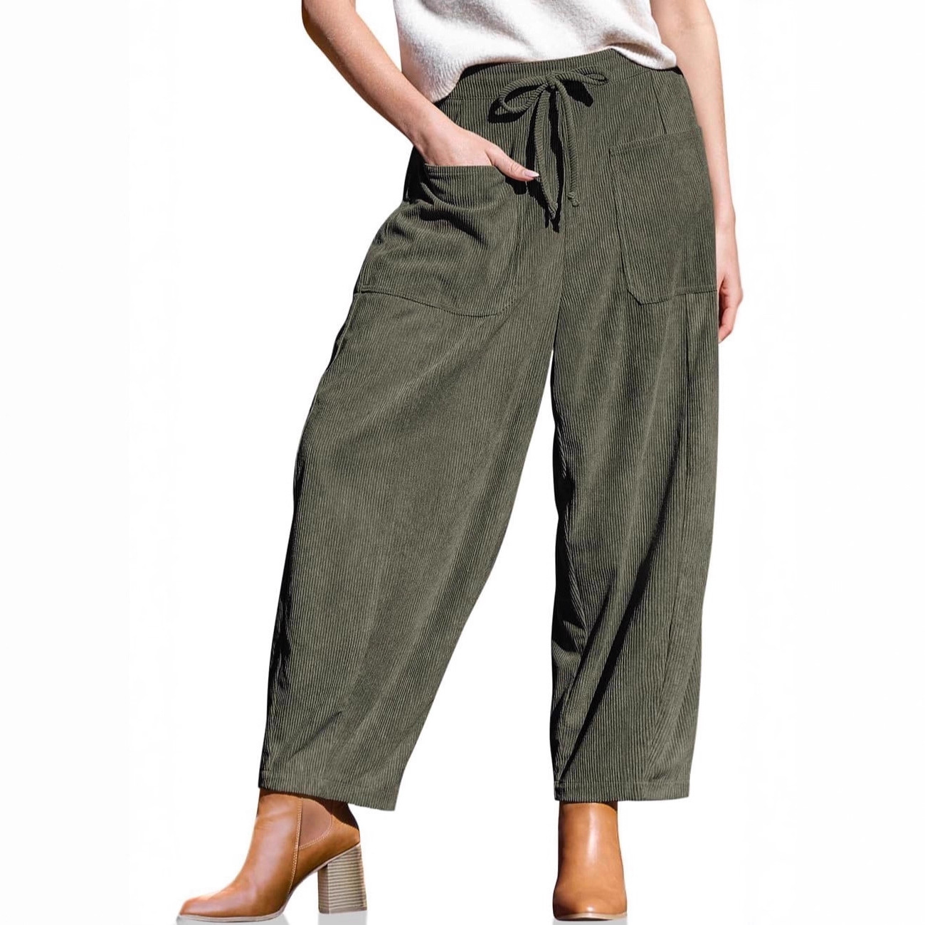 Wide Leg Cargo Pants High Waisted Baggy Utility Trousers 9 Wide Leg Cargo Pants High Waisted Baggy Utility Trousers - Image 9