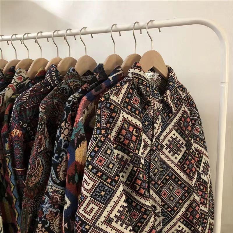 Long Sleeve Shirt Japanese Style Retro Ethnic Casual Top 3 Long Sleeve Shirt Japanese Style Retro Ethnic Casual Top - Image 3