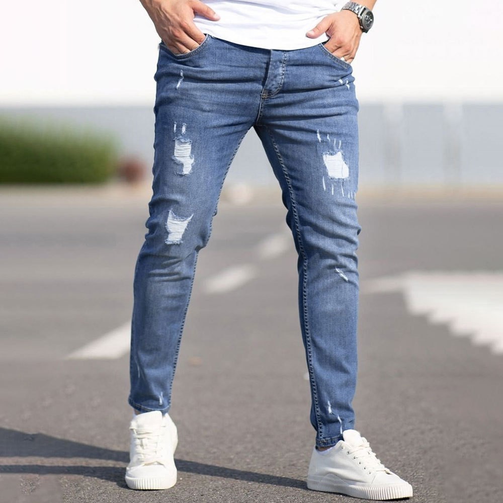 Mens Summer Outfits Slim Fit Ripped Jeans Distressed Denim 5 Mens Summer Outfits Slim Fit Ripped Jeans Distressed Denim - Image 5