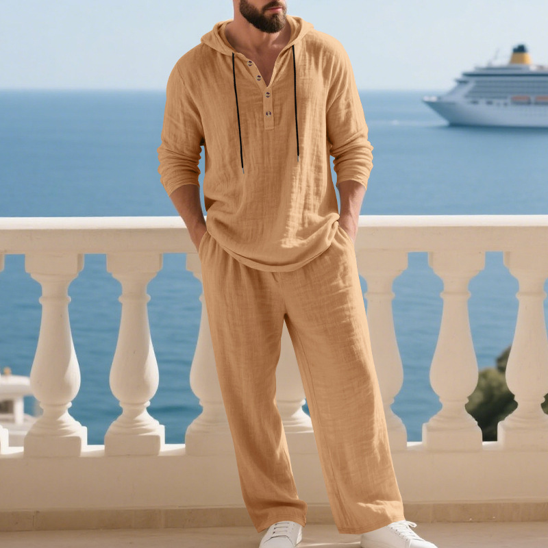 Men's Loungewear Set Casual Hooded Long Sleeve Lounge Suit 1 Men's Loungewear Set