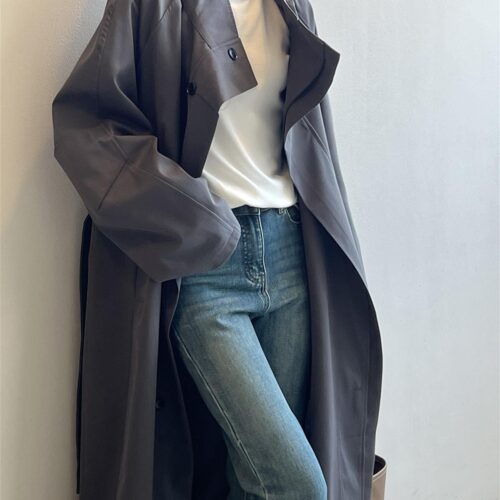 Funnel Neck Trench Coat