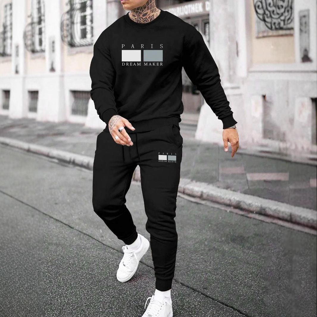 Men's Sweatshirt Set Casual Round Neck Sports Suit Duo 2 Men's Sweatshirt Set Casual Round Neck Sports Suit Duo - Image 2