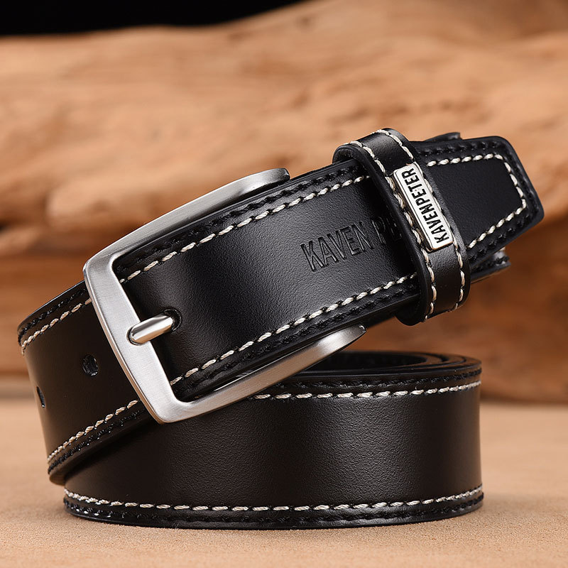 Men's Simple And Versatile Leather Cowhide Belt 3 Men's Simple And Versatile Leather Cowhide Belt - Image 3