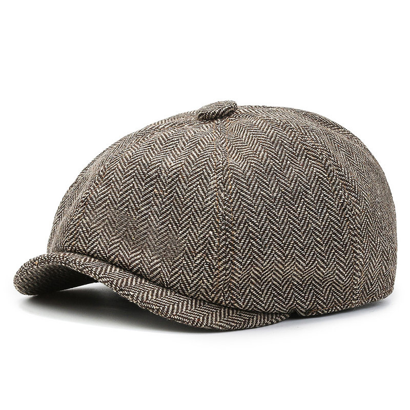 Herringbone Peaked Cap Middle-aged And Elderly Beret 9 Herringbone Peaked Cap Middle-aged And Elderly Beret - Image 9