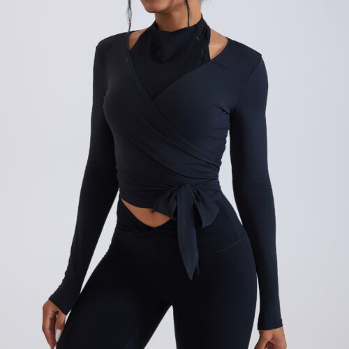 Long Sleeve Tie Front Top