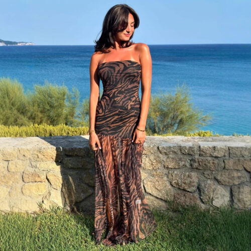 Zebra Print Maxi Dress