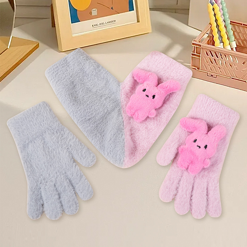 Fleece-lined, Windproof, Cute Cartoon Couple's Wool Gloves 7 Fleece-lined, Windproof, Cute Cartoon Couple's Wool Gloves - Image 7