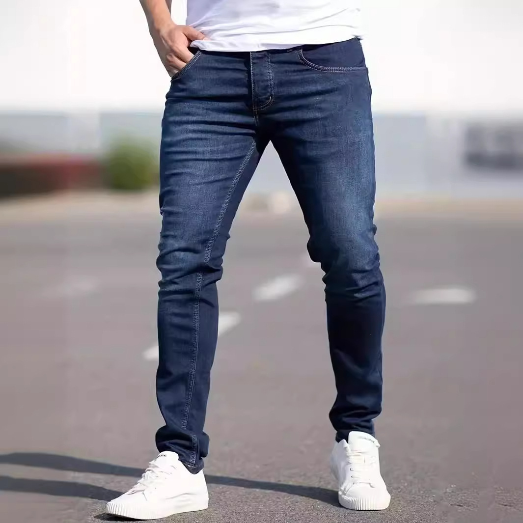 Men's European And American Fashionable Worn Slim Casual Jeans 2 Men's European And American Fashionable Worn Slim Casual Jeans - Image 2