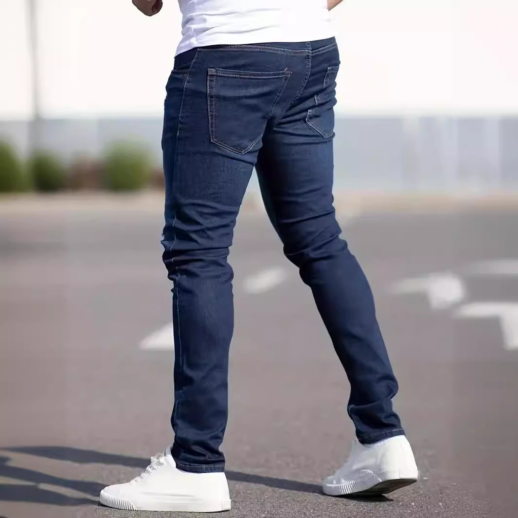 Men's European And American Fashionable Worn Slim Casual Jeans 3 Men's European And American Fashionable Worn Slim Casual Jeans - Image 3