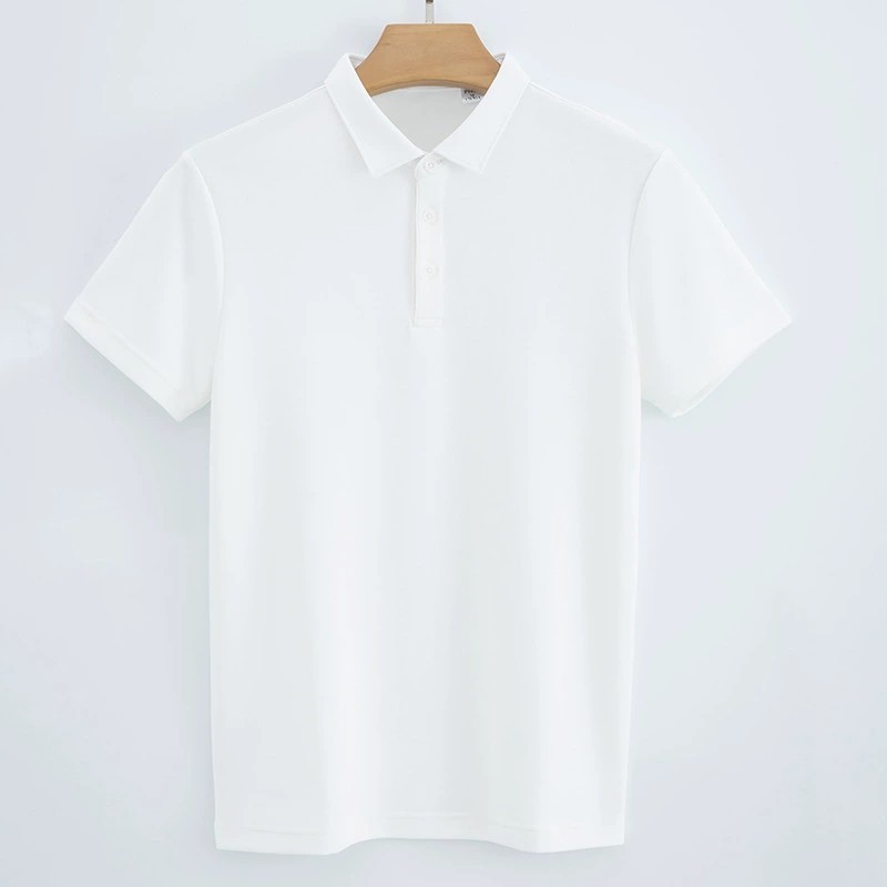 230g Double-sided Cotton Polo Shirt Men's T-shirt Short Sleeve Air Layer 2 230g Double-sided Cotton Polo Shirt Men's T-shirt Short Sleeve Air Layer - Image 2