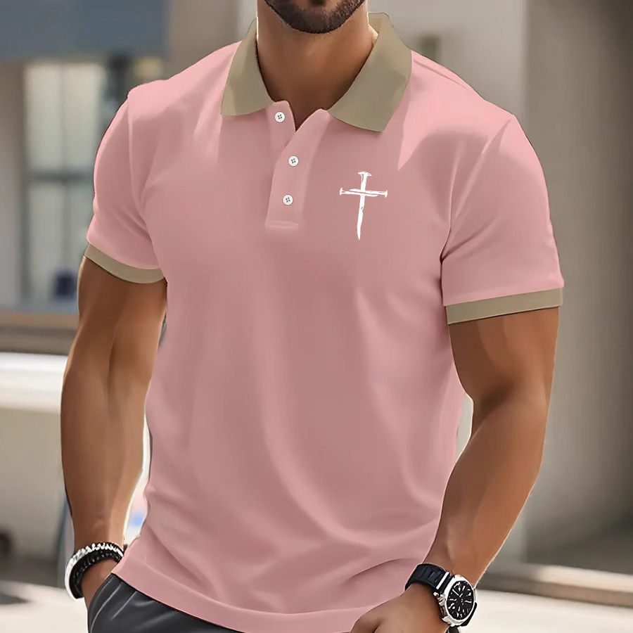 Moisture-Wicking Printed Polo Performance Short Sleeve Top 3 Moisture-Wicking Printed Polo Performance Short Sleeve Top - Image 3