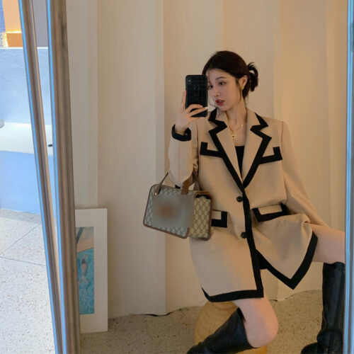 Contrast Trim Blazer