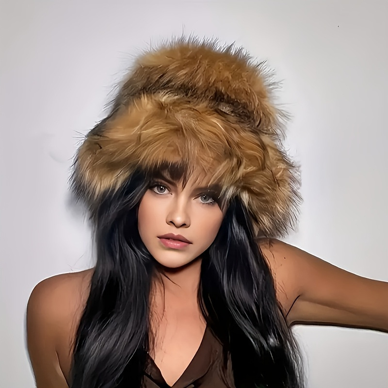 Warm Plush Fisherman Hat, Faux Fur Thickened Raccoon Fur Outdoor 6 Warm Plush Fisherman Hat, Faux Fur Thickened Raccoon Fur Outdoor - Image 6