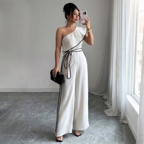 Summer Collection — Wide Leg Jumpsuit for Women Elegant One Shoulder Outfit