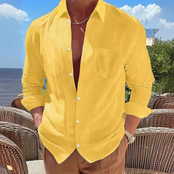 Men's Edit — Men's Vertical Striped Shirt Long Sleeve Cotton Top